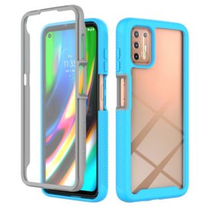 For Motorola Moto G9 Plus(2021) Starry Sky Solid Color Series Shockproof PC + TPU Case with PET Film(Sky Blue) (OEM)