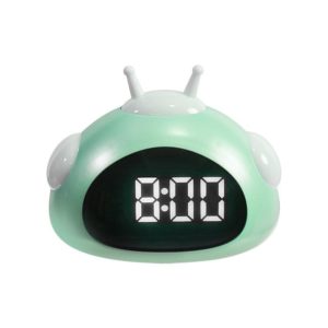 Wake Up Lights Cute Cartoon Animals Alarm Clock Bedside Electronic Night Lamp Clock(0709 Green) (OEM)