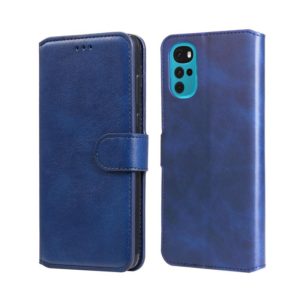 For Motorola Moto G22 Classic Calf Texture Flip Leather Phone Case(Blue) (OEM)