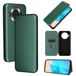 For Cubot Note 20 Carbon Fiber Texture Horizontal Flip TPU + PC + PU Leather Case with Card Slot(Green) (OEM)