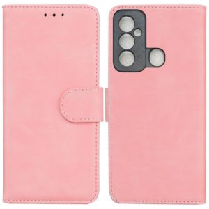 For Tecno Spark 6 GO Skin Feel Pure Color Flip Leather Phone Case(Pink) (OEM)