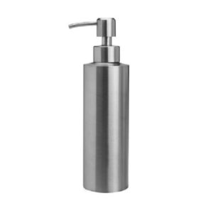 Stainless Steel Soap Dispenser Cylindrical Straight Emulsion Bottle, Specification:350ml (OEM)