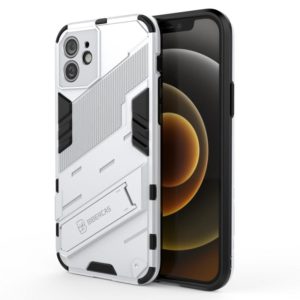 For iPhone 12 Punk Armor 2 in 1 PC + TPU Shockproof Case with Invisible Holder(White) (OEM)