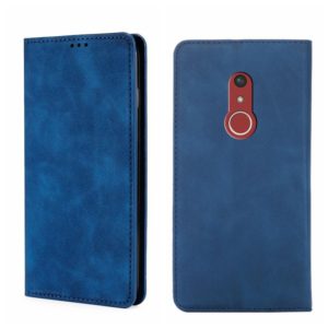 For Fujitsu Arrow Be4 Plus F-41B Skin Feel Magnetic Horizontal Flip Leather Phone Case(Blue) (OEM)