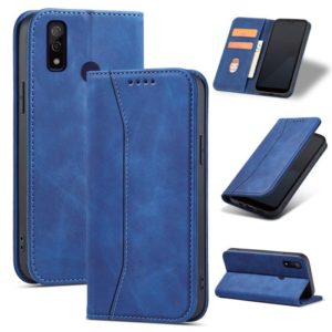For Fujitsu Arrows WE Magnetic Dual-fold Leather Phone Case(Blue) (OEM)