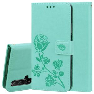 Rose Embossed Horizontal Flip PU Leather Case with Holder & Card Slots & Wallet for Huawei Honor 20(Green) (OEM)