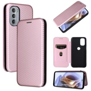 For Motorola Moto G31 / G41 Carbon Fiber Texture Flip Leather Phone Case(Pink) (OEM)