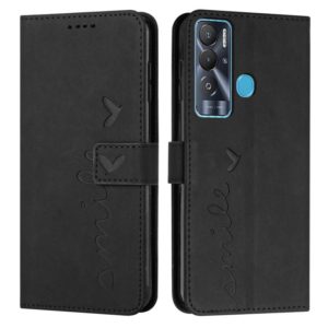 For Tecno Pova Neo Skin Feel Heart Pattern Leather Phone Case(Black) (OEM)