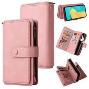 For LG Stylo 7 / Stylo 7 5G Skin Feel PU + TPU Horizontal Flip Leather Case With Holder & 15 Cards Slot & Wallet & Zipper Pocket & Lanyard(Pink) (OEM)