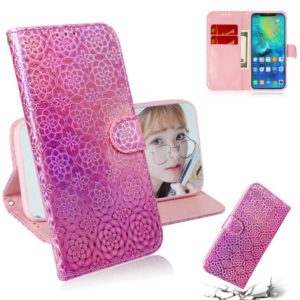 For Huawei Mate 20 Pro Solid Color Colorful Magnetic Buckle Horizontal Flip PU Leather Case with Holder & Card Slots & Wallet & Lanyard(Pink) (OEM)