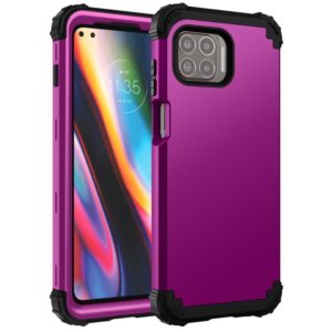 For Motorola Moto G 5G Plus 3 in 1 Shockproof PC + Silicone Protective Case(Dark Purple + Black) (OEM)