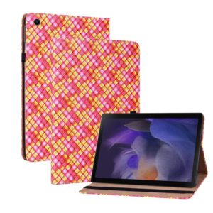 For Samsung Galaxy Tab A8 10.5 2021 Color Weave Leather Tablet Case with Holder(Rose Red) (OEM)