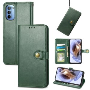 For Motorola Moto G31 Solid Color Leather Buckle Phone Case(Green) (OEM)