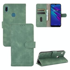 For Huawei Y6 (2019) / Honor Y6s Solid Color Skin Feel Magnetic Buckle Horizontal Flip Calf Texture PU Leather Case with Holder & Card Slots & Wallet(Green) (OEM)