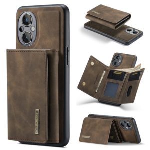 For OnePlus Nord N20 5G DG.MING M1 Series 3-Fold Multi Card Wallet + Magnetic Phone Case(Coffee) (DG.MING) (OEM)