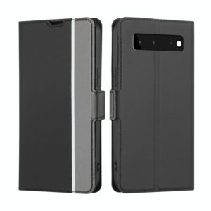 For Google Pixel 6 Twill Texture Side Button Leather Phone Case(Black) (OEM)