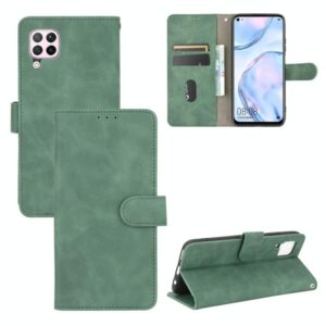 For Huawei nova 6 SE / P40 Lite Solid Color Skin Feel Magnetic Buckle Horizontal Flip Calf Texture PU Leather Case with Holder & Card Slots & Wallet(Green) (OEM)