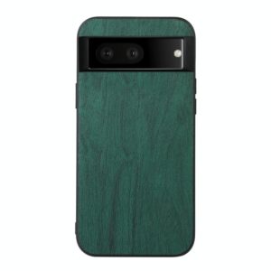 For Google Pixel 7 5G Wood Texture PU Phone Case(Green) (OEM)