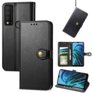 For TCL 30 XE 5G Retro Solid Color Buckle Leather Phone Case(Black) (OEM)
