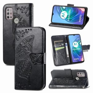 For Motorola Moto G30 / G10 Butterfly Love Flower Embossed Horizontal Flip Leather Case with Bracket & Card Slot & Wallet & Lanyard(Black) (OEM)
