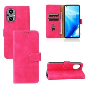 For OnePlus Nord N20 5G Skin Feel Magnetic Buckle Leather Phone Case(Rose Red) (OEM)