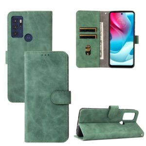 For Motorola Moto G60S Solid Color Skin Feel Magnetic Buckle Horizontal Flip PU Leather Case with Holder & Card Slots & Wallet(Green) (OEM)