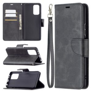 For Xiaomi Redmi Note 10 Pro Retro Lambskin Texture Pure Color Horizontal Flip PU Leather Case with Holder & Card Slots & Wallet & Lanyard(Black) (OEM)