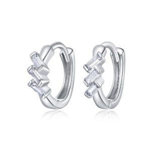 S925 Sterling Silver Silver Cube Ear Buckle Women Earrings (OEM)