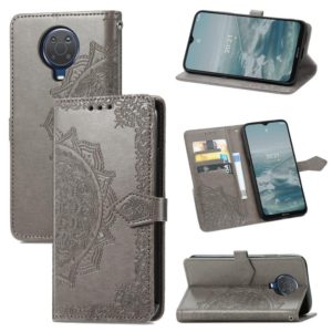 For Nokia 6.3 Mandala Embossing Pattern Horizontal Flip Leather Case with Holder & Card Slots & Wallet & Lanyard(Gray) (OEM)
