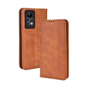 For Infinix Note 11 Pro Magnetic Buckle Retro Texture Leather Phone Case(Brown) (OEM)