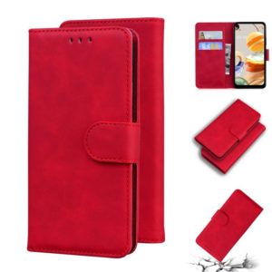 For LG K61 Skin Feel Pure Color Flip Leather Phone Case(Red) (OEM)
