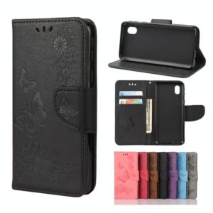 For Samsung Galaxy A01 Core Butterflies Embossing Horizontal Flip Leather Case with Holder & Card Slots & Wallet(Black) (OEM)