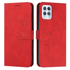 For Motorola Edge S Skin Feel Heart Pattern Leather Phone Case(Red) (OEM)