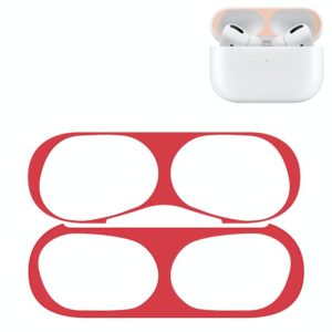 For Apple AirPods Pro Wireless Earphone Protective Case Metal Protective Sticker(Red) (OEM)