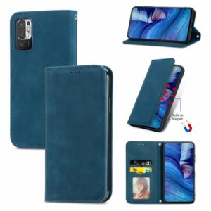 For Xiaomi Redmi Note10 5G Retro Skin Feel Business Magnetic Horizontal Flip Leather Case With Holder & Card Slots & Wallet & Photo Frame(Blue) (OEM)