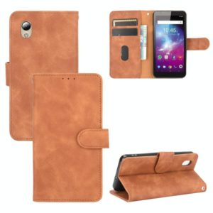 For ZTE Blade A3 Lite Solid Color Skin Feel Magnetic Buckle Horizontal Flip Calf Texture PU Leather Case with Holder & Card Slots & Wallet(Brown) (OEM)