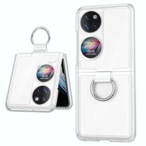 For Huawei P50 Pocket Ring Holder Transparent PC Phone Case(Glossy) (OEM)