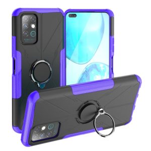For Infinix Note 8 Armor Bear Shockproof PC + TPU Protective Case with Ring Holder(Purple) (OEM)