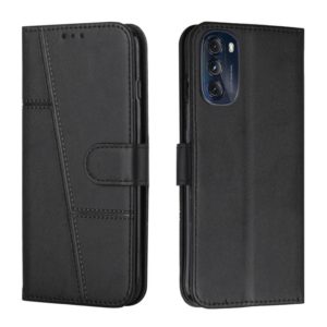 For Motorola Moto G 5G 2022 Stitching Calf Texture Buckle Leather Phone Case(Black) (OEM)