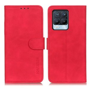 For OPPO Realme 8 / 8 Pro KHAZNEH Retro Texture PU + TPU Horizontal Flip Leather Case with Holder & Card Slots & Wallet(Red) (OEM)