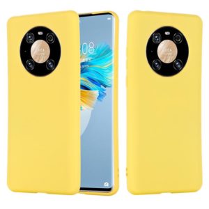 For Huawei Mate 40 Pro Pure Color Liquid Silicone Shockproof Full Coverage Case(Yellow) (OEM)