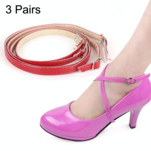 Cross Section High Heels Leather Shoes Anti-Heel Laces(Red) (OEM)