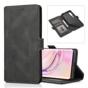 For Xiaomi Mi 10 Pro Retro Magnetic Closing Clasp Horizontal Flip Leather Case with Holder & Card Slots & Photo Frame & Wallet(Black) (OEM)