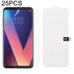 25 PCS Soft Hydrogel Film Full Cover Front Protector with Alcohol Cotton + Scratch Card for LG V30 Plus (OEM)