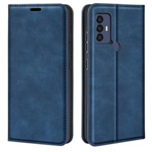 For TCL 30 SE/305/306 Retro-skin Magnetic Suction Leather Phone Case(Dark Blue) (OEM)