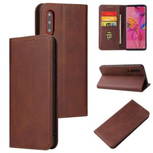 For Huawei P30 Calf Texture Magnetic Horizontal Flip Leather Case with Holder & Card Slots & Wallet(Brown) (OEM)