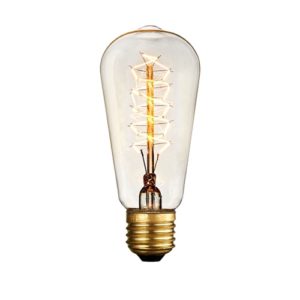 E27 40W Retro Edison Light Bulb Filament Vintage Ampoule Incandescent Bulb, AC 220V(ST64 Spirai) (OEM)