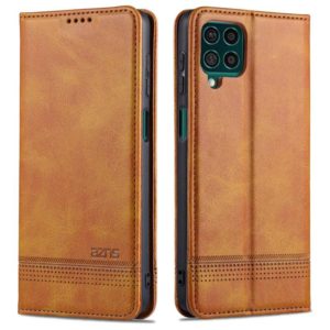 For Samsung Galaxy M62 / F62 AZNS Magnetic Calf Texture Horizontal Flip Leather Case with Card Slots & Holder & Wallet(Light Brown) (AZNS) (OEM)