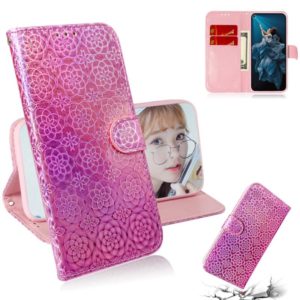 For Huawei Honor 20 Pro Solid Color Colorful Magnetic Buckle Horizontal Flip PU Leather Case with Holder & Card Slots & Wallet & Lanyard(Pink) (OEM)