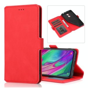 For Samsung Galaxy A40 Retro Magnetic Closing Clasp Horizontal Flip Leather Case with Holder & Card Slots & Photo Frame & Wallet(Red) (OEM)